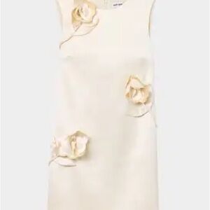 Self-Portrait Cream Embellished Mini Dress Sleeveless Sheath